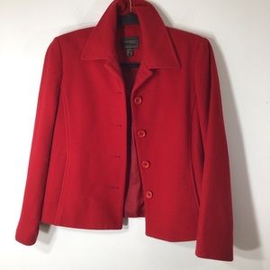 Louben Cashmere Jacket Blazer Petite 8 Red